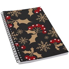 Christmas Pattern With Snowflakes Berries 5 5  X 8 5  Notebook by pakminggu