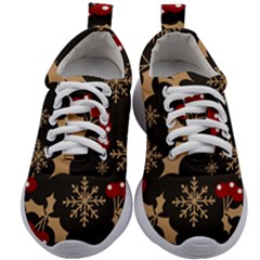 Christmas Pattern With Snowflakes Berries Kids Athletic Shoes by pakminggu