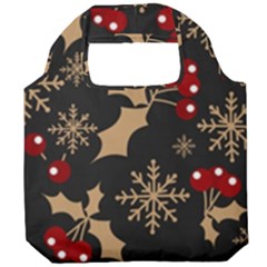 Christmas Pattern With Snowflakes Berries Foldable Grocery Recycle Bag by pakminggu