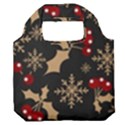 Christmas Pattern With Snowflakes Berries Premium Foldable Grocery Recycle Bag View1