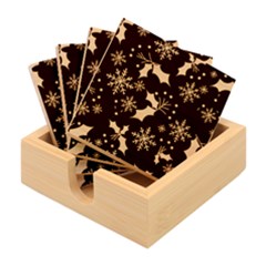 Christmas Pattern With Snowflakes Berries Bamboo Coaster Set by pakminggu