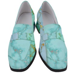 Background Marble Set Women s Chunky Heel Loafers by pakminggu