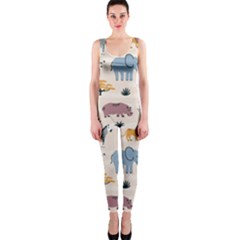 Wild Animals Seamless Pattern One Piece Catsuit by pakminggu