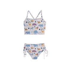 Wild Animals Seamless Pattern Girls  Tankini Swimsuit by pakminggu