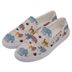 Wild Animals Seamless Pattern Men s Canvas Slip Ons by pakminggu