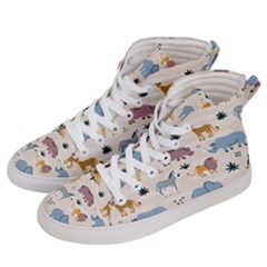 Wild Animals Seamless Pattern Women s Hi-top Skate Sneakers by pakminggu