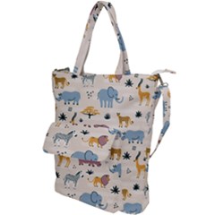 Wild Animals Seamless Pattern Shoulder Tote Bag by pakminggu