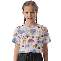 Wild Animals Seamless Pattern Kids  Basic Tee by pakminggu