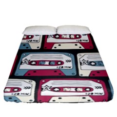 Music Symbols Rock Music Seamless Pattern Fitted Sheet (queen Size) by pakminggu