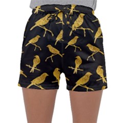 Background With Golden Birds Sleepwear Shorts by pakminggu