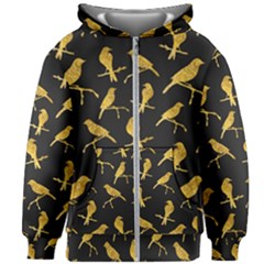 Background With Golden Birds Kids  Zipper Hoodie Without Drawstring by pakminggu