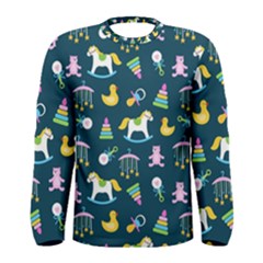 Cute Babies Toys Seamless Pattern Men s Long Sleeve Tee by pakminggu