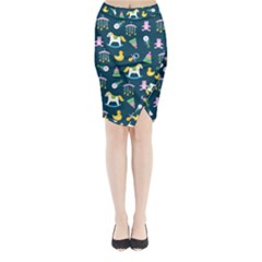 Cute Babies Toys Seamless Pattern Midi Wrap Pencil Skirt by pakminggu