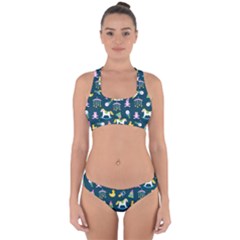 Cute Babies Toys Seamless Pattern Cross Back Hipster Bikini Set by pakminggu