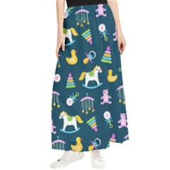 Cute Babies Toys Seamless Pattern Maxi Chiffon Skirt by pakminggu