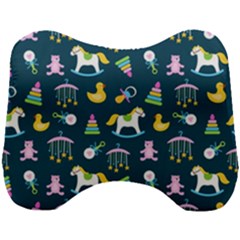 Cute Babies Toys Seamless Pattern Head Support Cushion by pakminggu