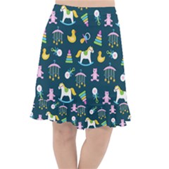 Cute Babies Toys Seamless Pattern Fishtail Chiffon Skirt by pakminggu