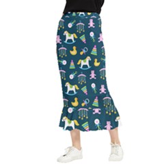 Cute Babies Toys Seamless Pattern Maxi Fishtail Chiffon Skirt by pakminggu