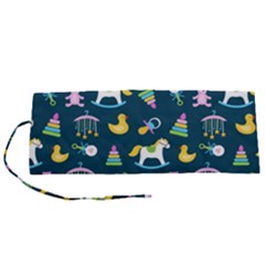 Cute Babies Toys Seamless Pattern Roll Up Canvas Pencil Holder (s) by pakminggu