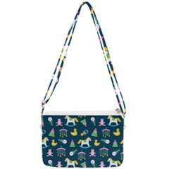 Cute Babies Toys Seamless Pattern Double Gusset Crossbody Bag by pakminggu