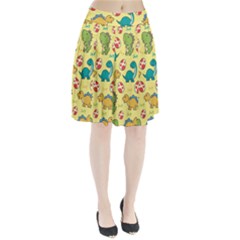 Seamless Pattern With Cute Dinosaurs Character Pleated Skirt by pakminggu