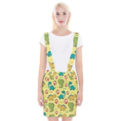 Seamless Pattern With Cute Dinosaurs Character Braces Suspender Skirt by pakminggu