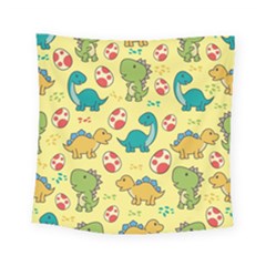 Seamless Pattern With Cute Dinosaurs Character Square Tapestry (small) by pakminggu