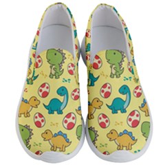 Seamless Pattern With Cute Dinosaurs Character Men s Lightweight Slip Ons by pakminggu