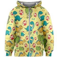 Seamless Pattern With Cute Dinosaurs Character Kids  Zipper Hoodie Without Drawstring by pakminggu