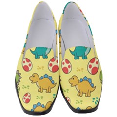 Seamless Pattern With Cute Dinosaurs Character Women s Classic Loafer Heels by pakminggu