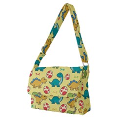 Seamless Pattern With Cute Dinosaurs Character Full Print Messenger Bag (m) by pakminggu