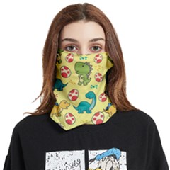 Seamless Pattern With Cute Dinosaurs Character Face Covering Bandana (two Sides) by pakminggu