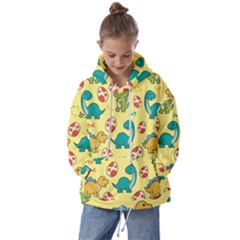 Seamless Pattern With Cute Dinosaurs Character Kids  Oversized Hoodie by pakminggu