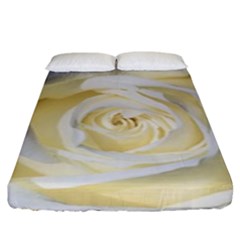 White Roses Flowers Plant Romance Blossom Bloom Nature Flora Petals Fitted Sheet (king Size) by pakminggu