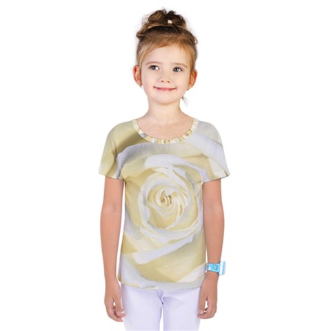 White Roses Flowers Plant Romance Blossom Bloom Nature Flora Petals Kids  One Piece Tee by pakminggu