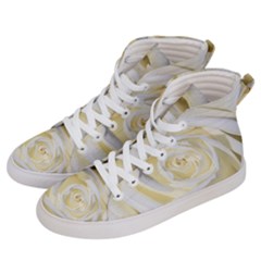 White Roses Flowers Plant Romance Blossom Bloom Nature Flora Petals Women s Hi-top Skate Sneakers by pakminggu