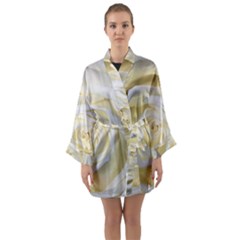 White Roses Flowers Plant Romance Blossom Bloom Nature Flora Petals Long Sleeve Satin Kimono by pakminggu