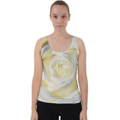 White Roses Flowers Plant Romance Blossom Bloom Nature Flora Petals Velvet Tank Top by pakminggu