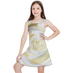 White Roses Flowers Plant Romance Blossom Bloom Nature Flora Petals Kids  Lightweight Sleeveless Dress by pakminggu