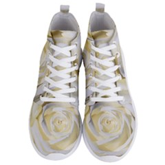 White Roses Flowers Plant Romance Blossom Bloom Nature Flora Petals Men s Lightweight High Top Sneakers by pakminggu