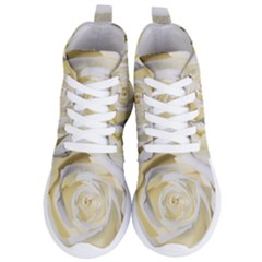 White Roses Flowers Plant Romance Blossom Bloom Nature Flora Petals Women s Lightweight High Top Sneakers by pakminggu