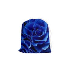 Blue Roses Flowers Plant Romance Blossom Bloom Nature Flora Petals Drawstring Pouch (small) by pakminggu