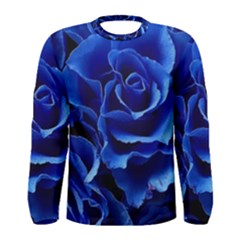 Blue Roses Flowers Plant Romance Blossom Bloom Nature Flora Petals Men s Long Sleeve Tee by pakminggu