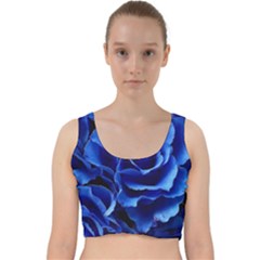 Blue Roses Flowers Plant Romance Blossom Bloom Nature Flora Petals Velvet Racer Back Crop Top by pakminggu