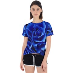 Blue Roses Flowers Plant Romance Blossom Bloom Nature Flora Petals Open Back Sport Tee by pakminggu