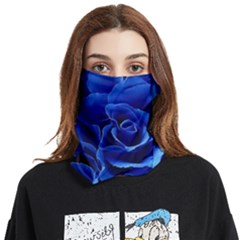 Blue Roses Flowers Plant Romance Blossom Bloom Nature Flora Petals Face Covering Bandana (two Sides) by pakminggu