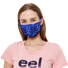 Blue Roses Flowers Plant Romance Blossom Bloom Nature Flora Petals Crease Cloth Face Mask (adult) by pakminggu