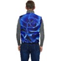 Blue Roses Flowers Plant Romance Blossom Bloom Nature Flora Petals Men s Short Button Up Puffer Vest	 View4