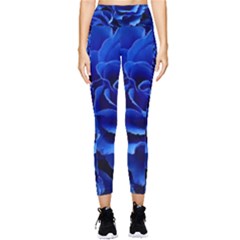 Blue Roses Flowers Plant Romance Blossom Bloom Nature Flora Petals Pocket Leggings  by pakminggu