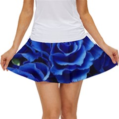 Blue Roses Flowers Plant Romance Blossom Bloom Nature Flora Petals Women s Skort by pakminggu